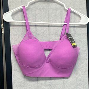 Maidenform Pink Triangle Bralette L Smooth Fit Lightly Padded Convertible Strap